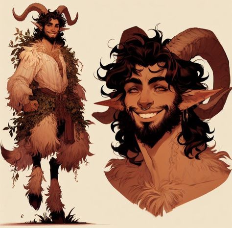 Satyr Reference Drawing, Sayter Drawing, Satyr Cosplay Male, Ram Oc Male, Satyr Legs Reference, Cervitaur Male, Dnd Satyr Character Art, Satyr Pose Reference, Goat Man Character Design