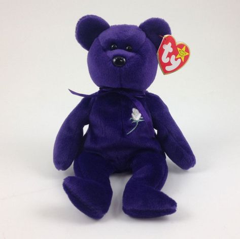 Beanie Babies Worth, Beanie Baby Prices, Princess Diana Beanie Baby, Original My Little Pony, Purple Teddy Bear, Rare Beanie Babies, Ty Babies, Original Beanie Babies, Baby #5