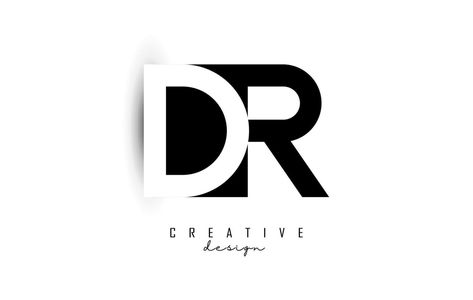 Letters DR Logo with black and white negative space design. Letters D and R with geometric typography. D And R Logo, D R Logo Design, Dr Logo Design Letter, Dr Logo Design, Dr Logo, Geometric Typography, Db Logo, Negative Space Design, Design Letters