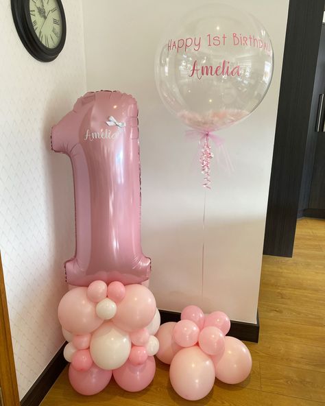 Balloon Arch Wedding, Baby Balloons, Balloon Happy Birthday, Happy Balloons, 1st Birthday Balloons, Balloon Crafts, Unisex Baby Shower, Girl Birthday Themes, Balloon Columns