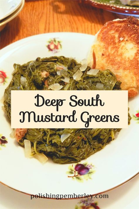 Mustard Greens Recipe Southern, Mixed Greens Recipe, Cooking Mustard Greens, Greens Recipe Soul Food, Collard Greens Recipe, Mustard Recipe, Salt Pork, Southern Recipes Soul Food, Turnip Greens