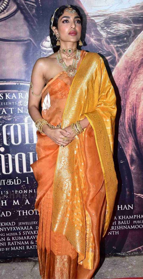 sobhita dhulipala in yellow saree by chandrakant sonawane for ps1 trailer launch Sobhita Dhulipala Aesthetic, Shobita Dhulipala Saree, Sobhita Dhulipala Saree, Shobitha Dhulipala, Shobita Dhulipala, Mustard Silk Saree, Yellow Silk Saree, Sobhita Dhulipala, Ancient Princess