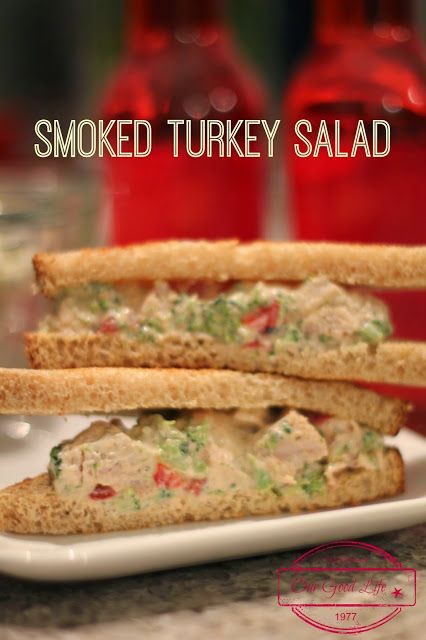 Our Good Life: Smoked Turkey Salad~#SundaySupper Smoked Turkey Salad, Turkey Wrap Recipes, Turkey Salad Recipe, Turkey Wrap, Sandwich Salad, Baked Potato Salad, Apple Salad Recipes, Turkey Salad, Mediterranean Spices