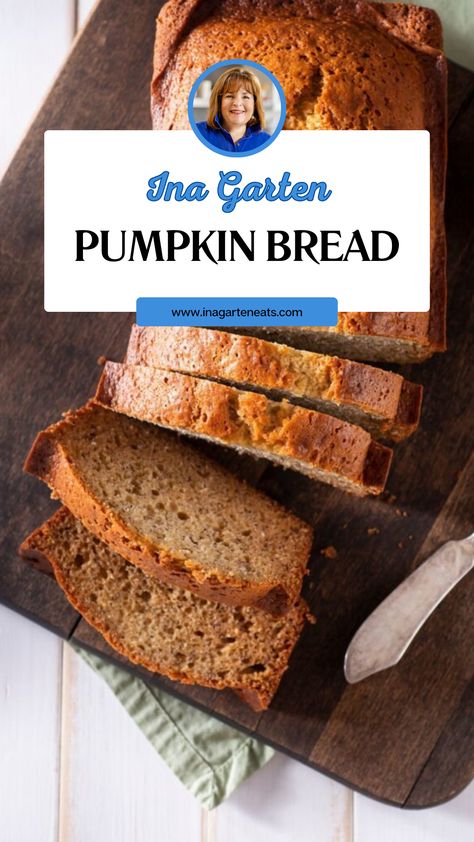 Ina Garten Pumpkin Bread Pumpkin Bread Ina Garten, Food Network Pumpkin Bread, Pumpkin Bread Paula Deen, Martha Stewart Pumpkin Bread, Pumpkin Bread With Butter, Spiced Pumpkin Bread, Barefoot Contessa Recipes, Pumpkin Bread Easy, Maple Pumpkin