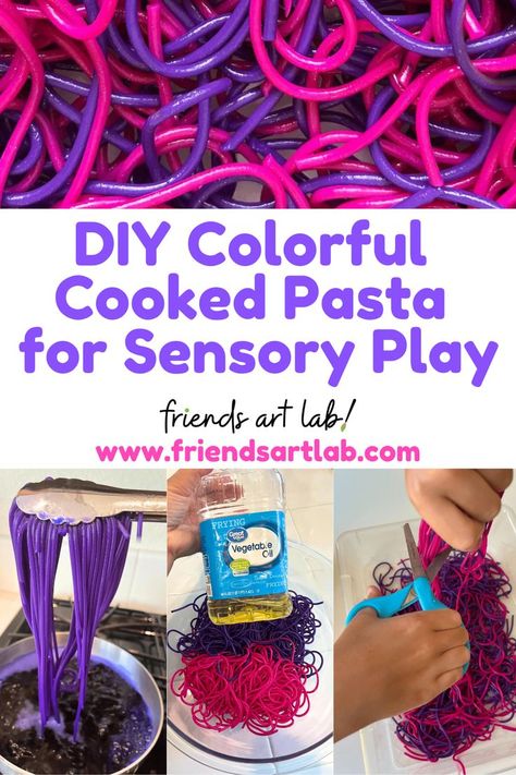 Colored Noodles, Easy Play Dough, Cloud Dough Recipes, Easy Playdough Recipe, Preschool Sensory, Water Kids, Lab Activities, Cooked Pasta, How To Dye Shoes