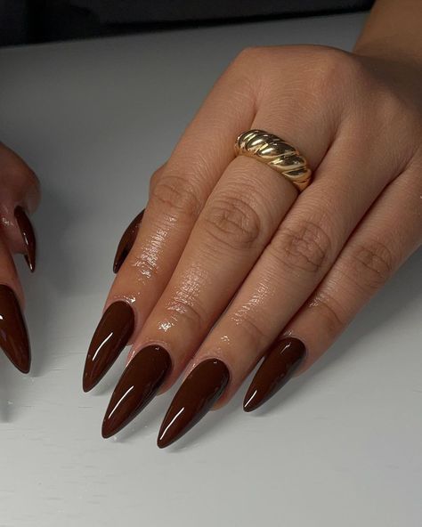 50 Best Fall and Winter Nail Designs and Ideas to Inspire You Check more at https://khetibari99.com/50-best-fall-and-winter-nail-designs-and-ideas-to-inspire-you-7/ Medium Almond Nails Designs Fall, Fall Nails 2023 Almond, Nails Design Fall, Nail Options, Acrylic Nails Almond Shape, Simple Fall Nails, Nail Board, Medium Nails, Pedicure Manicure