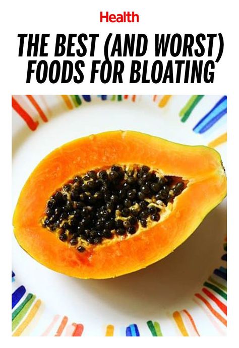 These are the best (and worst) foods for bloating: Feeling puffed up after a meal? Keep your digestive system humming along by eating flat-belly foods and avoiding those that bloat. | Health.com Flat Belly Foods, Eating Light, Different Diets, Bad Food, Healthy Diet Recipes, Nutrition Plans, Digestive System, Flat Belly, Diet And Nutrition