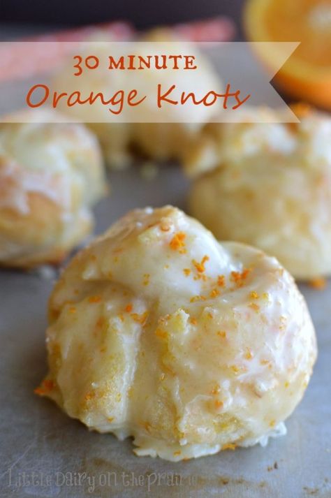 Best Canned Biscuit Recipes - 30 Minute Orange Knots - Cool DIY Recipe Ideas You Can Make With A Can of Biscuits - Easy Breakfast, Lunch, Dinner and Desserts You Can Make From Pillsbury Pull Apart Biscuits - Garlic, Sour Cream, Ground Beef, Sweet and Savory, Ideas with Cheese - Delicious Meals on A Budget With Step by Step Tutorials http://diyjoy.com/best-recipes-canned-biscuits Orange Knots, Orange Sweet Rolls, Coconut Dessert, Favorite Breakfast Recipes, Canned Biscuits, Breakfast Sweets, Brownie Desserts, Semi Homemade, Sweet Rolls