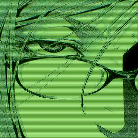 Green Pfp Y2k, Dark Green Anime Aesthetic, Green Y2k Pfp, Green And Black Pfp, Cute Green Pfp, Green Hair Pfp, Green Aesthetic Drawing, Green Asthetics Photos, Green Anime Icon