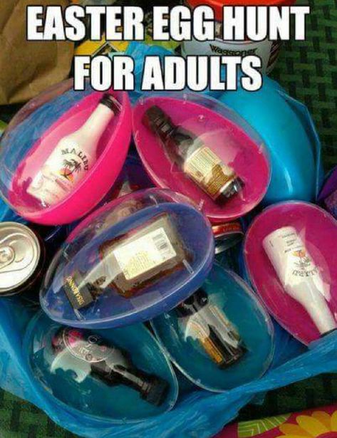 Adult Easter Egg Hunt! Adult Easter Egg Hunt, Adult Easter Baskets, Boozy Chocolate, Trendy Easter, Adult Easter, Easter Quotes, Easter Games, Easter Basket Fillers, Basket Fillers