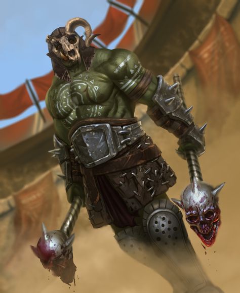 Orc Gladiator, Dnd Gladiator, Orc Barbarian, Orc Warrior, By Any Means Necessary, Fantasy Races, Dungeons And Dragons Characters, Fantasy Monster, Fantasy Armor