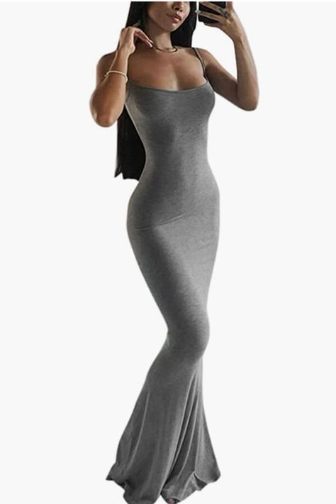 Women's Casual Lounge Slip Long Dress Sexy Sleeveless Backless Bodycon Maxi Dresses Long Dress Sleeveless, Tail Dress, Club Party Dresses, Grey Maxi Dress, Sleeveless Long Dress, Bodycon Maxi Dresses, Backless Maxi Dresses, Maxi Robes, Maxi Dress Evening