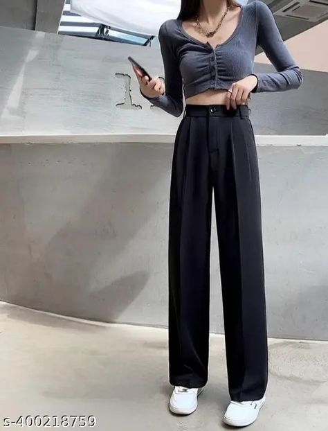 regular fit trouser and pent for women. trouser for women. pent for women. stylish trouser for women and girls. trouser for women and girls. Loose Wide Leg Pants, Spring Trends Outfits, Suit Pant, Long Trousers, Pantalon Large, Wide Pants, Crop Top Blouse, Cutout Dress, Dress Suits