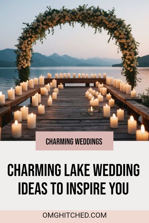 Looking for dreamy lake wedding ideas? Discover these charming inspirations that will make your big day super special! Picture saying 'I do' with a beautiful floral arch, surrounded by the serene beauty of sparkling water. Toss in floating candles at sunset for an enchanting touch. From rustic wooden docks to cozy seating areas, we have plenty of thoughts on how to bring your lakeside vision to life. Don't miss out on these ideas that promise a one-of-a-kind celebration. Check them out and get ready to make amazing memories! Wedding Ideas Simple, Lake Wedding Ideas, Witch Wedding, Torch Lake, Wedding Charm, Cozy Seating, Lakeside Wedding, Waterfront Wedding, Table Runners Wedding