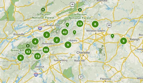 Best Waterfall Trails in North Carolina North Carolina Waterfalls Map, Nc Waterfalls, Road Trip Map, Waterfall Trail, North Carolina Travel, North Carolina Mountains, National Parks Usa, Asheville North Carolina, Fall Hiking