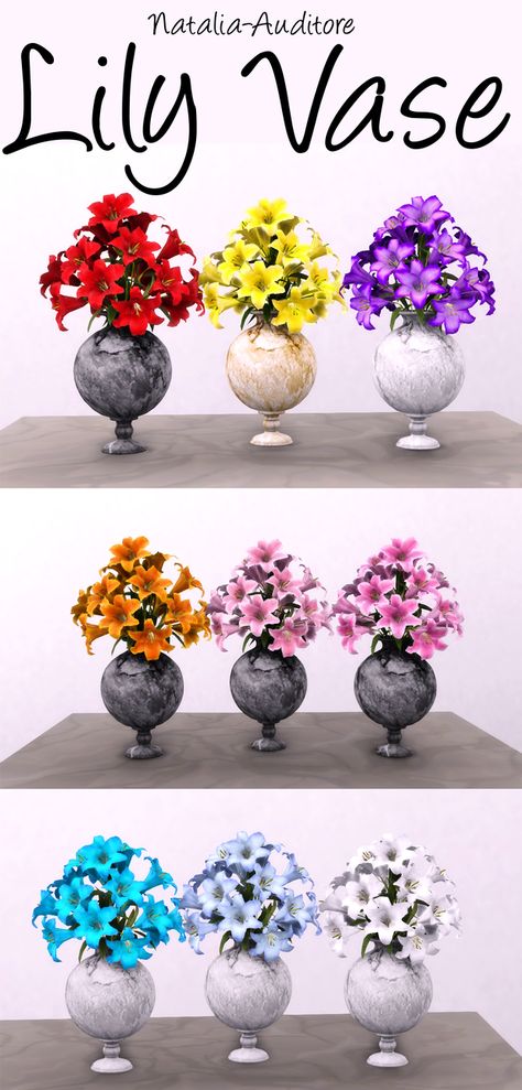 Lily Vases, Sims 4 Cc Folder, Black Tulips, Sims 4 Cc Packs, Luxury Flowers, Sims 4 Build, Sims 4 Clothing, The Sims4, Sims 4 Cc