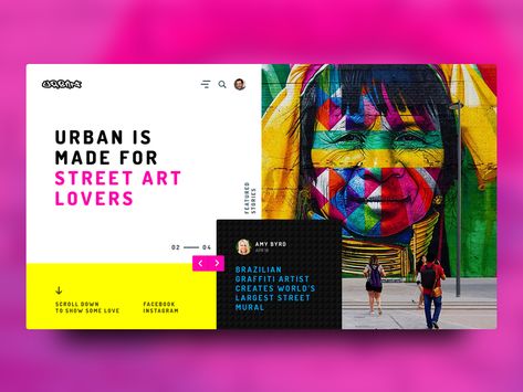 Urban - Street Art Magazine by Luis Costa Street Style Magazine Layout, Street Art Magazine, Urban Magazine, Urban Fiction Books, Web App Ui Design, Mexican Fonts, Agency Landing Page, Product Website, Magazine Layout Inspiration