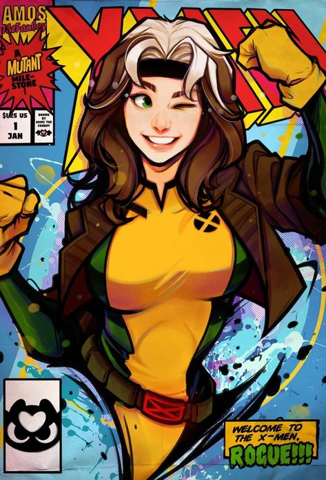 Rogue Xmen Drawing, Rogue Anna Marie, Rogue Xmen Comic, Anna Marie Rogue, Mutants Xmen, Rogue Comics, Rogue Cosplay, Gambit X Men, Xman Marvel