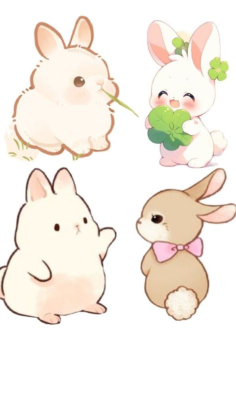 4 cute bunny drawings Cute Bunny Drawings, Bunny Drawings, Looking Behind, Stickers Ideas, Bunny Cartoon, Bunny Drawing, Baby Bunnies, Cute Bunny, Flower Drawing