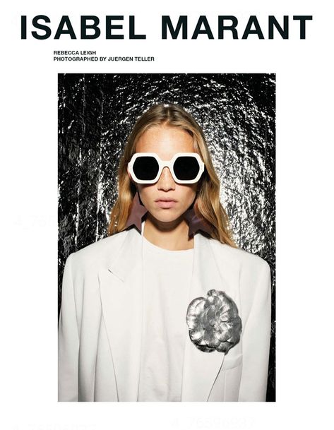 Isabel Marant S/S 2021 Campaign | The Fashionography Juergen Teller, Fashion Group, Square Sunglasses Women, Fashion Photographer, Isabel Marant, Timeless Pieces, Paris Fashion Week, Fashion Models, Fashion News