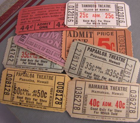 vintage cinema tickets Call Film, Movie Ticket Stubs, Cinema Party, 1980s Wedding, New York Theater, Vintage Cinema, Admit One Ticket, Just A Thought, Theatre Wedding