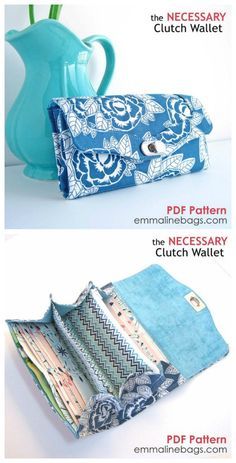 Wallet Pattern Free, Necessary Clutch Wallet, Diy Purses, Sewing Men, Wallet Sewing Pattern, Sew Wallet, Wallet Tutorial, Diy Wallet, Fabric Wallet