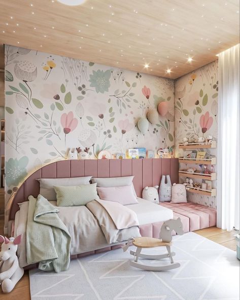 Cool Kids Bed, Kids Bed Room, Toddler Bedroom Girl, Kids Room Interior Design, Modern Kids Room, Kids Bedroom Inspiration, Kids Interior Room, Kids Bed