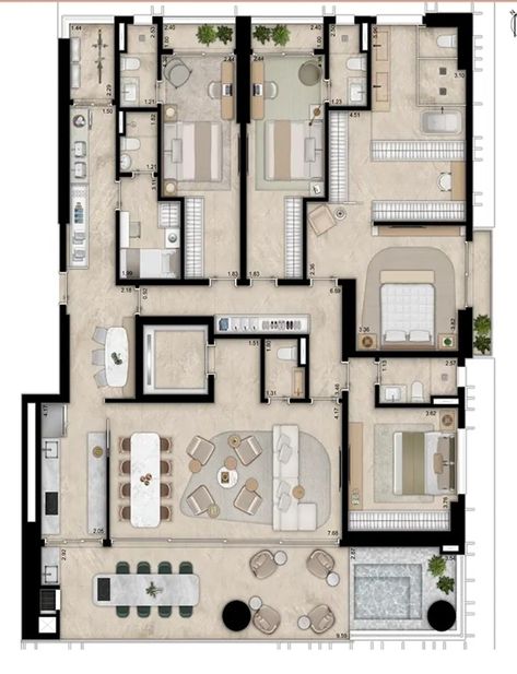 Duplex Penthouse Plan, Penthouse Plans Layout, Luxury Penthouse Plan, Penthouse Floor Plan Luxury, Luxury Penthouse Apartment Floor Plans, Penthouse Apartment Floor Plan, Luxury Penthouse Apartment, Duplex Penthouse, Apartment Floor Plan