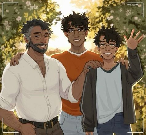 Fleamont, James and Harry Potter James And Harry, Orion Black, Barty Crouch, Harry Hermione, Marauders Fan Art, Desenhos Harry Potter, Harry Potter Artwork, Harry Potter Comics, Harry Potter Ships