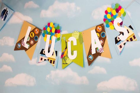 Up Desserts Disney, Up Theme First Birthday, Up Pixar Birthday Party, Up Movie Birthday Theme, Up Movie Party Ideas, Pixar Up Birthday Party, Up Party Theme Disney, Up Movie Decorations, Up Themed Birthday Party Pixar