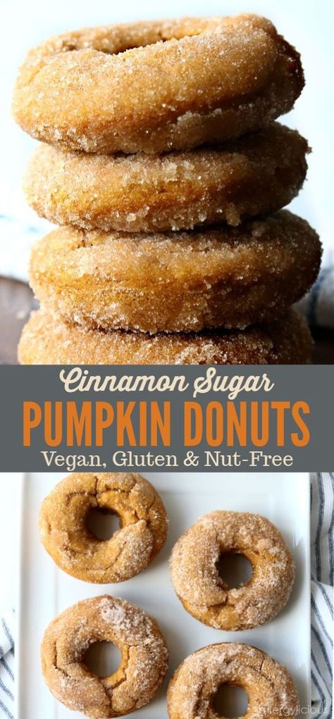 Recipes Savory, Donut Muffins, Vegan Donuts, Sugar Pumpkin, Vegan Pumpkin, Recipes Dessert, Vegan Treats, Vegan Dessert Recipes, Donut Recipes