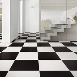 White Hallway, White Tile Floor, Matte Tile, Merola Tile, Black And White Tiles, Modern Tiles, Black Tiles, Porcelain Floor, Piano Keys