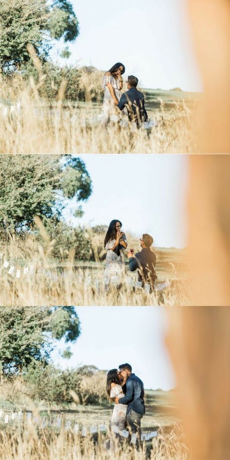 Surprise Engagement Photos, Surprise Proposal Pictures, Outdoor Proposal, Proposal Inspiration, Classy Engagement Photos, Proposal Pictures, Best Wedding Proposals, Couples Travel, Surprise Engagement