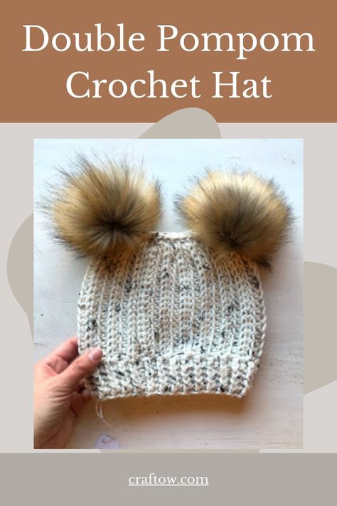 Double Pompom Crochet Hat Pompom Crochet, Make A Pompom, Bird Nesting Material, Extra Yarn, How To Make A Pom Pom, Your Crochet, Hat Stands, Handmade Hat, Types Of Yarn