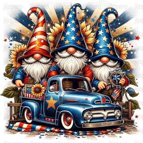 Patriotic Gnomes, Paper File, Truck Art, Create Digital Product, Digital Kit, Digital Nature, Christmas Gnome, File Format, Pyrography