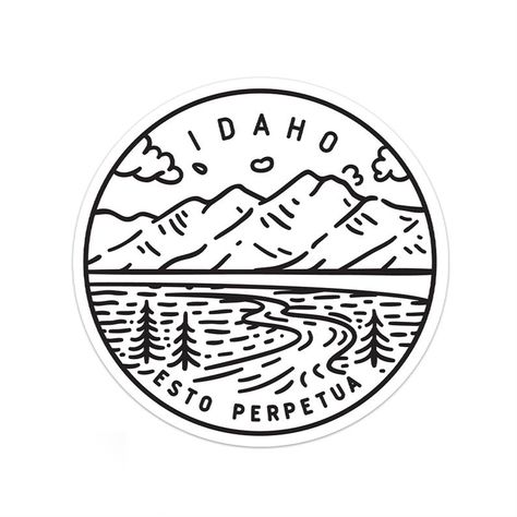 Idaho Sticker Idaho Decal Multiple Sizes Available | Etsy Diy Cooler, Craters Of The Moon, Etsy Stickers, Environmentally Conscious, Bullet Journal Themes, Outline Drawings, Unique Sticker, Journal Themes, Goods And Services