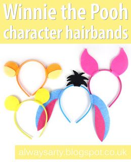 Always Arty: Winnie the Pooh Hairbands Piglet Costume Diy, Winnie The Pooh Crafts, Pooh Crafts, Winnie The Pooh Day, Winnie The Pooh Ears, Piglet Costume, Winnie Poo, Winnie The Pooh Character, Winnie The Pooh Costume