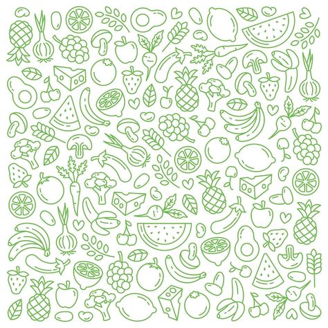 Healthy food pattern | Premium Vector #Freepik #vector #fruits-vegetables #veg #vegetarian #fruit-veg Pc Drawing, Food Patterns, Fruit And Veg, Repeating Patterns, Graphic Resources, Pattern Design, Lily, Healthy Recipes, Graphic Design