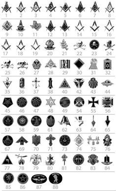 Masonic Symbols Freemasonry, Masonic Tattoos Freemasonry, Mason Symbols, Freemason Tattoo, Freemason Secrets, Masonic Apparel, Masonic Tattoos, Freemasonry Symbols, Secret Society Symbols