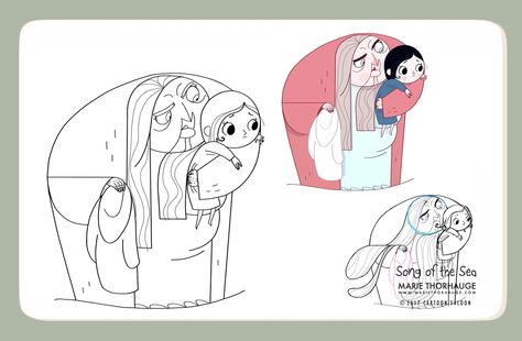 Sea Character Design, Sea Character, Song Of The Sea, Cartoon Drawing Tutorial, Character Model Sheet, Model Sheet, Unique Drawings, Cartoon Sketches, Cat Character