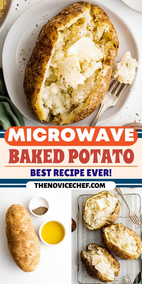 Bake Potato In Microwave, How To Make Baked Potatoes In Microwave, How To Cook A Potato In The Microwave, Best Baked Potatoes In The Microwave, How To Bake Potatoes In Microwave, How To Cook Baked Potatoes In Microwave, Best Microwave Baked Potato, Microwave Baked Potato How To, How To Make A Baked Potato In Microwave