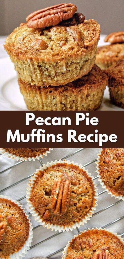 Pecan Pie Muffins Recipe, Pecan Pie Muffins, Pie Muffins, Ms Recipes, Pecan Muffins, Best Pecan Pie, Muffin Tin Recipes, Bread Appetizers, Pecan Recipes