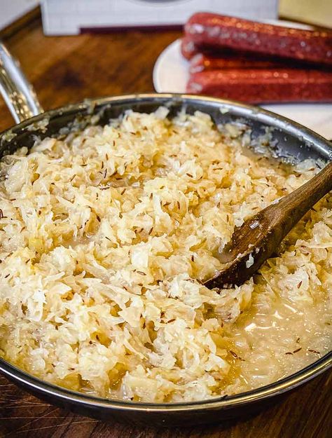 How To Make Saurkraut, Making Sauerkraut, Grilled Side Dishes, Omaha Steaks, Homemade Sauerkraut, Sauerkraut Recipes, Homemade Enchiladas, Brace Yourself, Crash Course