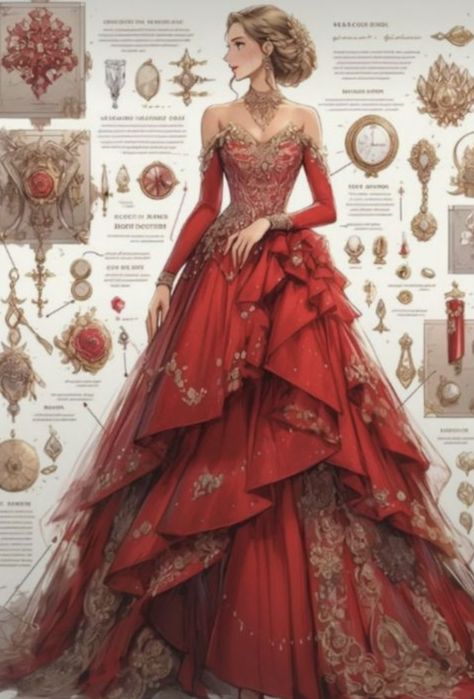 #fanfiction Manhwa Ball Gown, Manhwa Gowns, English Thoroughbred, Fantasy Dress Drawing, Dragon Queen, Best Winter Outfits, Fantasy Dresses, Fashion Drawing Dresses, Dress Design Sketches