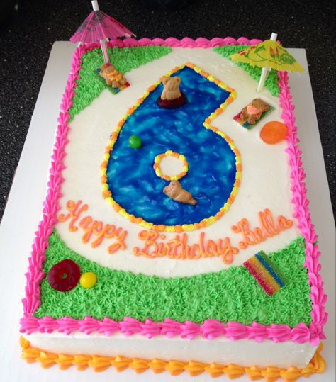 Swimming Pool Cake Pool Party Sheet Cake, Pool Party Cake Ideas, Water Party Invitations, Pool Cakes, Pool Party Cake, Swimming Pool Cake, Swimming Cake, Pool Party Cakes, Pool Cake