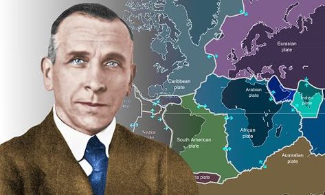 1912--Alfred Wegener presents his theory of continental drift. Continental Drift Theory, Alfred Wegener, Continental Drift, The Giants, Anglo Saxon, Drawing Easy, Earth Science, Science And Nature, Scientists