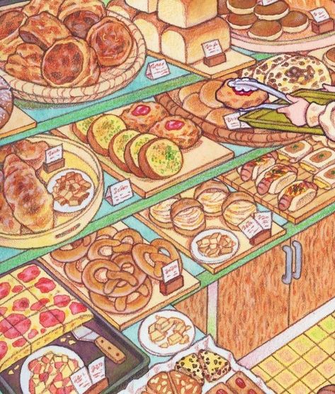 Blue Drawings, 귀여운 음식 그림, Food Artwork, Food Cartoon, Food Illustration Art, Cute Food Art, Food Drawing, Food Illustrations, Cute Food