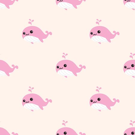 Pink Dolphin Aesthetic, Pink Whale Aesthetic, Pink Whale Wallpaper, Pink Fish Wallpaper, Pink And Blue Waves Wallpaper, Pink Shark, Cute Whales, Ocean Wallpaper, Seamless Pattern Vector