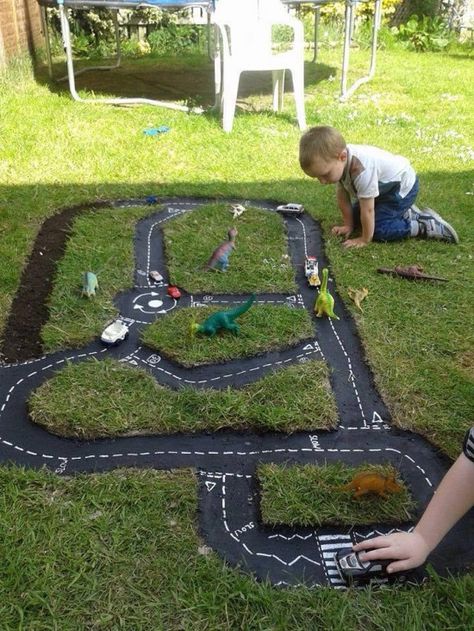 Five DIY Outdoor Tracks for Transport Play – Be A Fun Mum Car Tracks For Kids, Backyard Activities, Outdoor Play Spaces, Backyard Kids Play Area, Outdoor Play Areas, Kids Outdoor Play, Outdoor Play Area, Have Inspiration, Modern Backyard