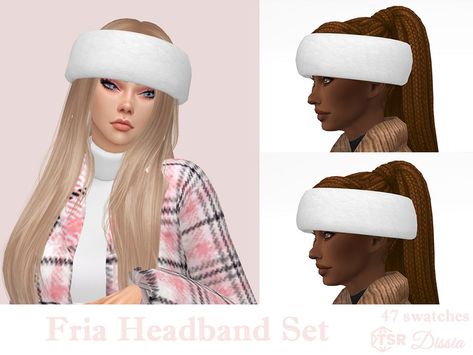 The Sims Resource - Fria Headbands Set Sims 4 Fur Accessory, Fur Hat Sims 4 Cc, Sims 4 Cc Winter Hat, Sims 4 Fur Hat, Sims 4 Fall Cc, Sims 4 Autumn, Goth Tights, The Sims 4 Accessories, Sims Accessories